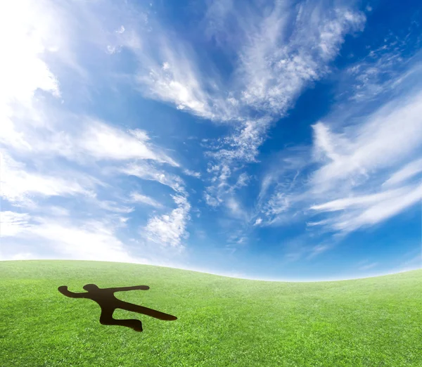 Parašutista padající z nebe. — Stock fotografie