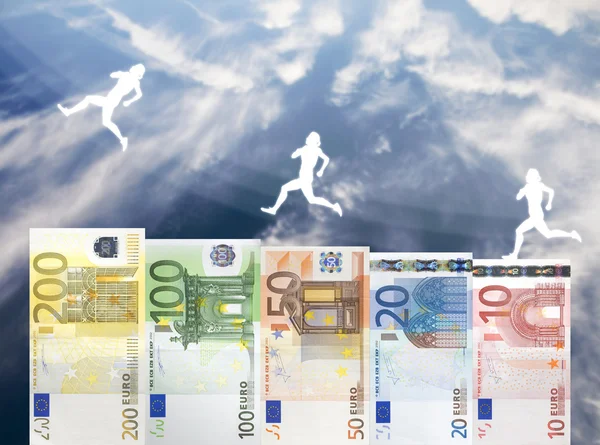 Erhöhung des Euro-Geldwertes — Stockfoto