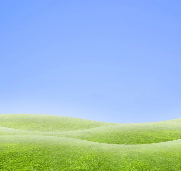Proste zakrzywionych tle niebieski i zielony horyzont — Zdjęcie stockowe