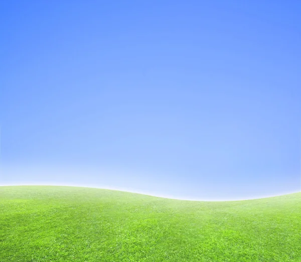 简单的弯曲的蓝色和绿色地平线背景 — 图库照片