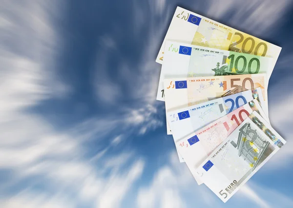 Ассортимент банкнот евро . — стоковое фото