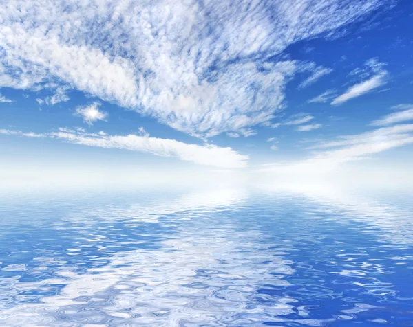 stock image Beautiful ocean sea view with sky reflection.