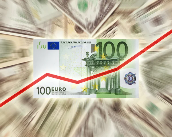 Dollar ten opzichte van de euro — Stockfoto