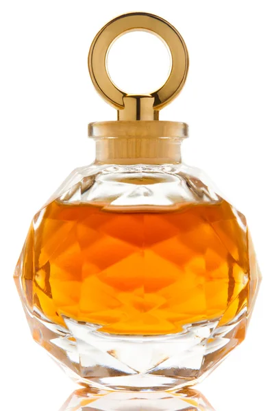 Parfém v krásné skleněné nádoby — Stock fotografie