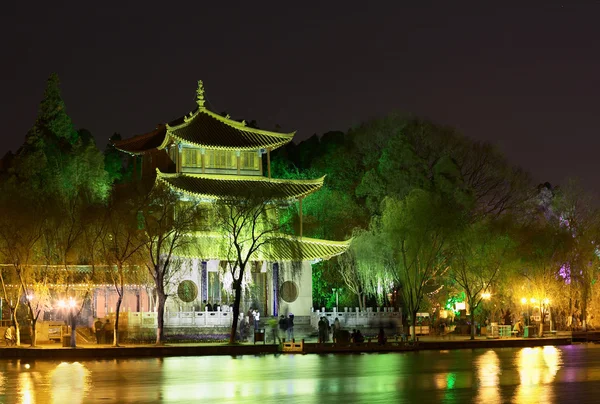 stock image Buddhist temple at night.