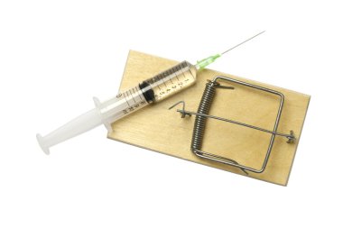 Mousetrap and syringe clipart