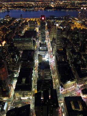 Manhattan night view clipart