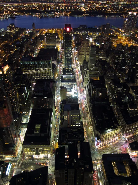 Manhattan vista noturna — Fotografia de Stock