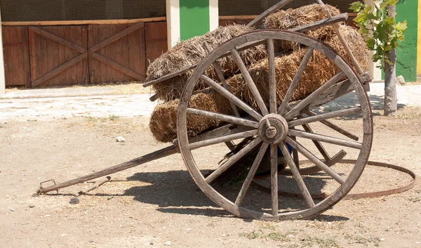 Cart with hay Stock Image