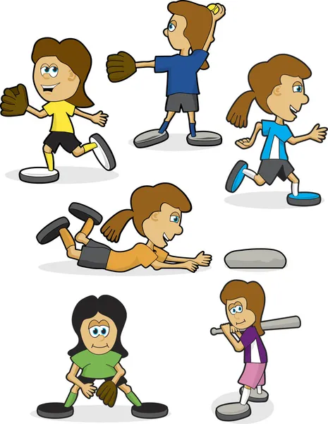 Softball für Mädchen — Stockvektor