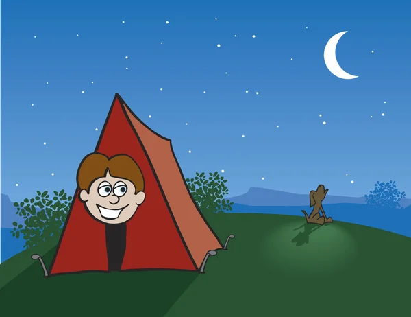 Tent camping — Stockvector