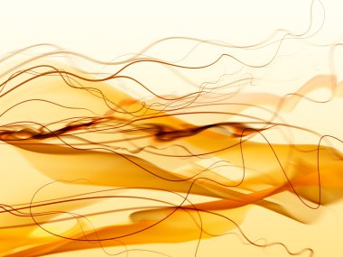 Abstract orange smoke, waves and mesh clipart