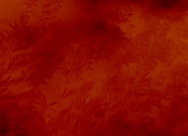 Red background texture with ferns clipart