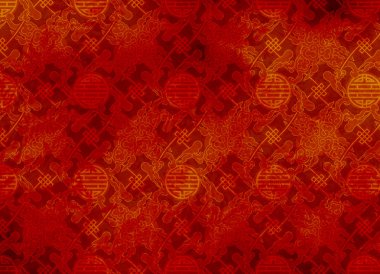 Chinese red textured pattern in filigree clipart