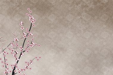 Decorative cherry tree, chinese pattern clipart