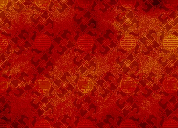 Chinese red textured pattern in filigree — Stock Photo, Image