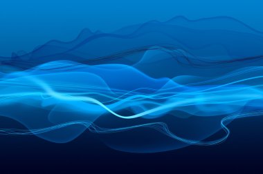 Abstract blue waves and smoke background texture clipart