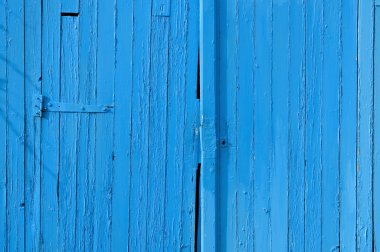 Old gate in wood, blue painted, for background clipart