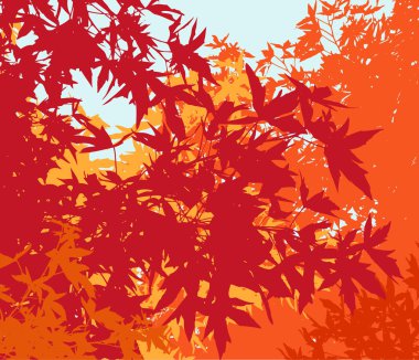 Colorful landscape of automn foliage illustration clipart