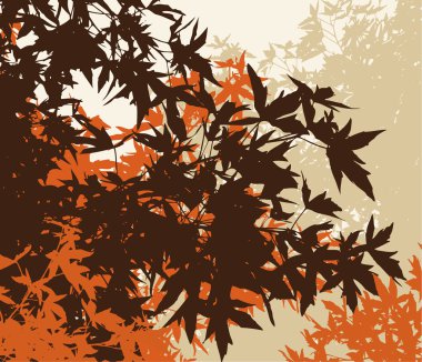 Colored landscape of automn brown foliage illustratio clipart