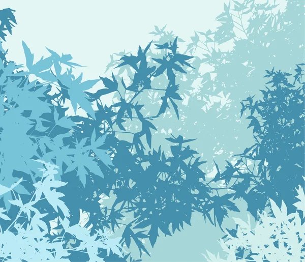 Kolorowy krajobraz liści zimną mgłą ilustracji — Zdjęcie stockowe