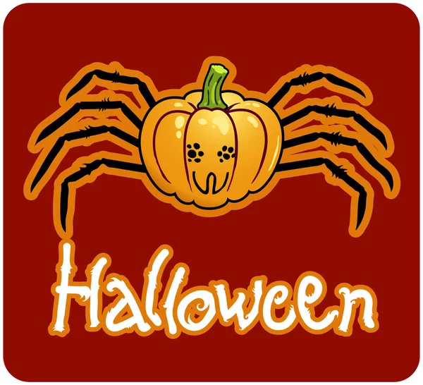 El dibujo de Halloween - la cabeza de calabaza con las patas de la araña — Foto de Stock