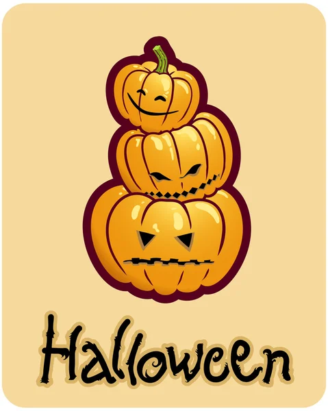 Halloween ritning - tre pumpa huvuden Jack-O-Lantern — Stockfoto