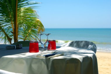 Restaurant on the beach clipart