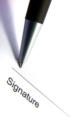 Signature and pen clipart