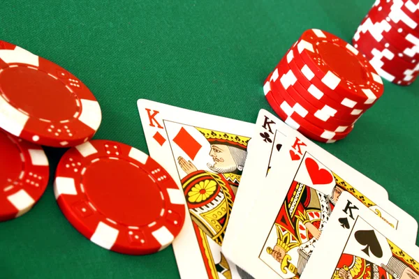 stock image Casino cards and chips