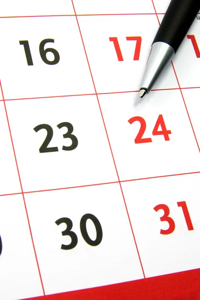 Calendario con penna — Foto Stock