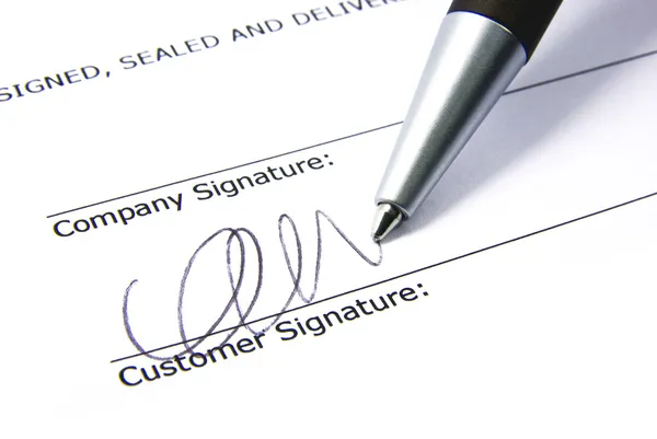Kontraktet underteckna 2 — Stockfoto
