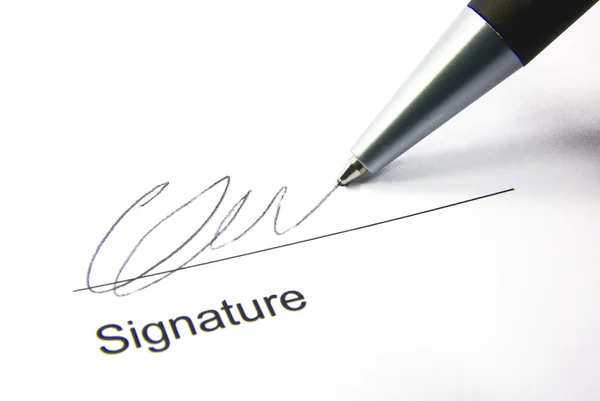Подписание контракта Лицензионные Стоковые Изображения