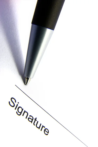 Unterschrift und Stift — Stockfoto