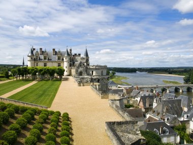 The castle over the city of Amboise clipart