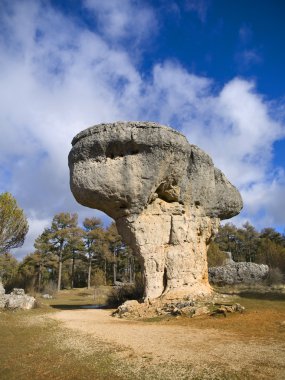 Big stone formation in the Enchanted City of Cuenca, Spain. clipart