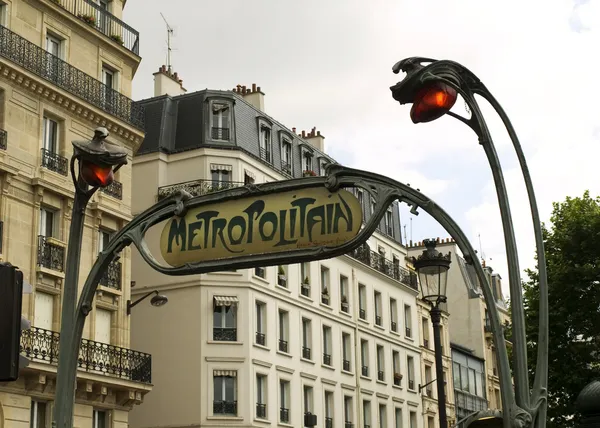 Paris metropolitain tecken — Stockfoto