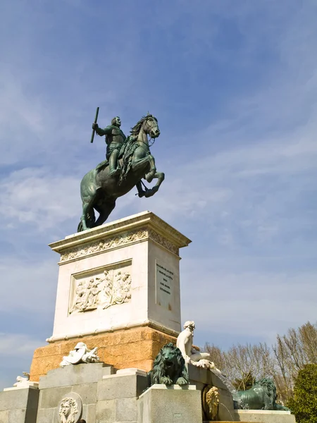 Král socha, madrid — Stock fotografie
