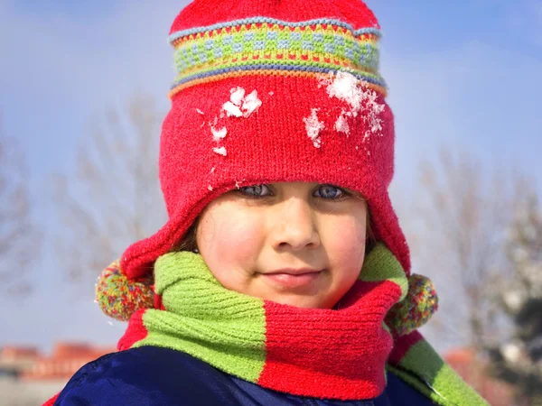 Bambina nella neve — Foto Stock