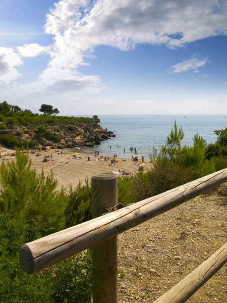 Pantai di L 'Ametlla de Mar, Tarragona, Spanyol — Stok Foto