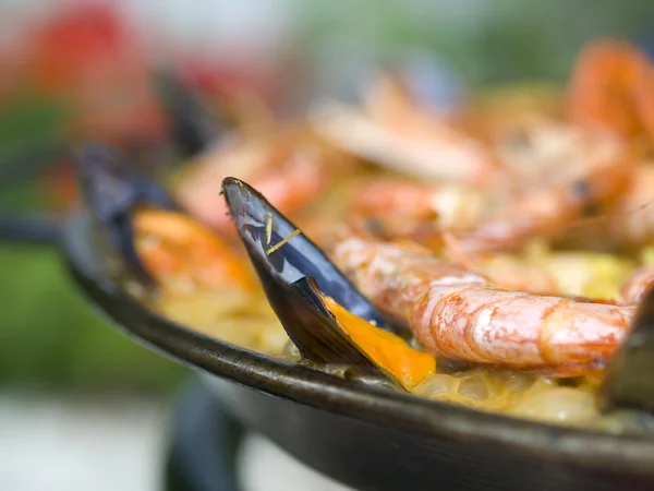 Cozinhar paella espanhola — Fotografia de Stock