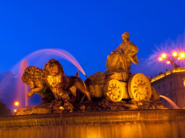 La Cibeles Fountain By Night, Madrid clipart