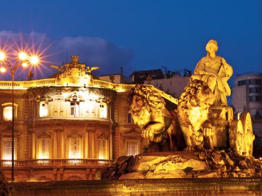 La Cibeles Fountain By Night, Madrid clipart