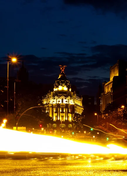 Мегаполіс будівлі на вулиці Гран-Віа Мадриді — стокове фото