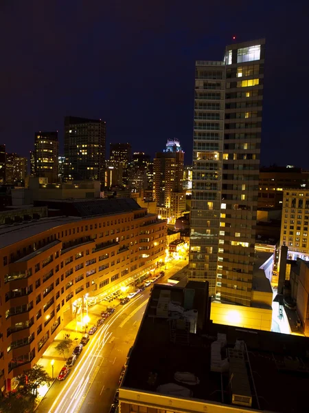 波士顿的夜晚街头 — 图库照片