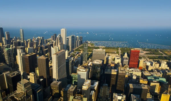 Chicago och lake michigan sunset — Stockfoto