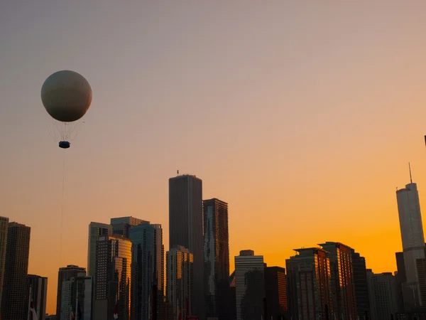 Chicago Skyline vid solnedgången — Stockfoto