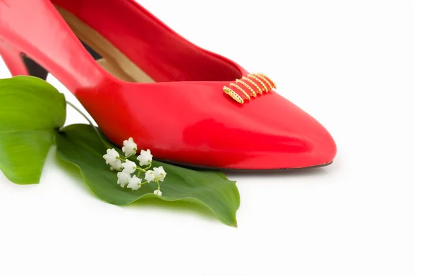 Sapato de moda vermelho — Fotografia de Stock