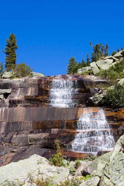 stock image Mountain landscape. Waterfall Mramorniy (Marble). Siberian Natur