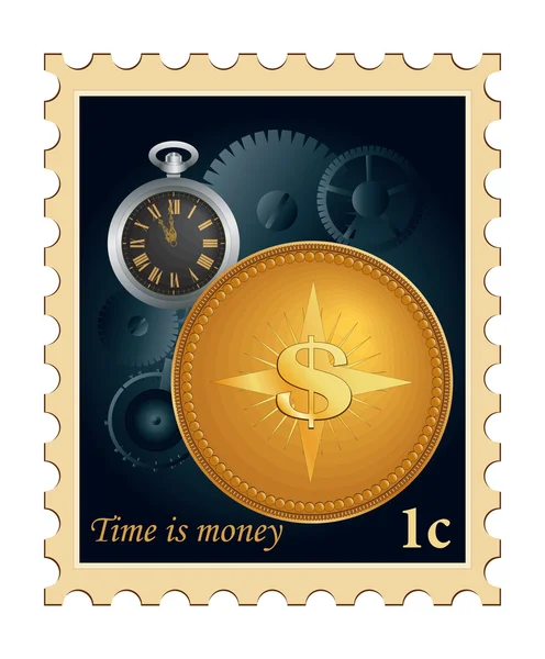 L'heure du timbre est l'argent . Vecteurs De Stock Libres De Droits